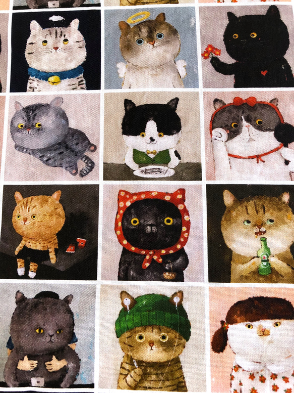 アメリカンコットン「Cat Portrait」ショートクリップ/財布/小銭入れ/ギフト 8枚目の画像