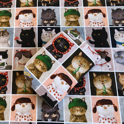 美國棉"貓畫像"-短夾/皮夾/零錢包/禮物 第4張的照片