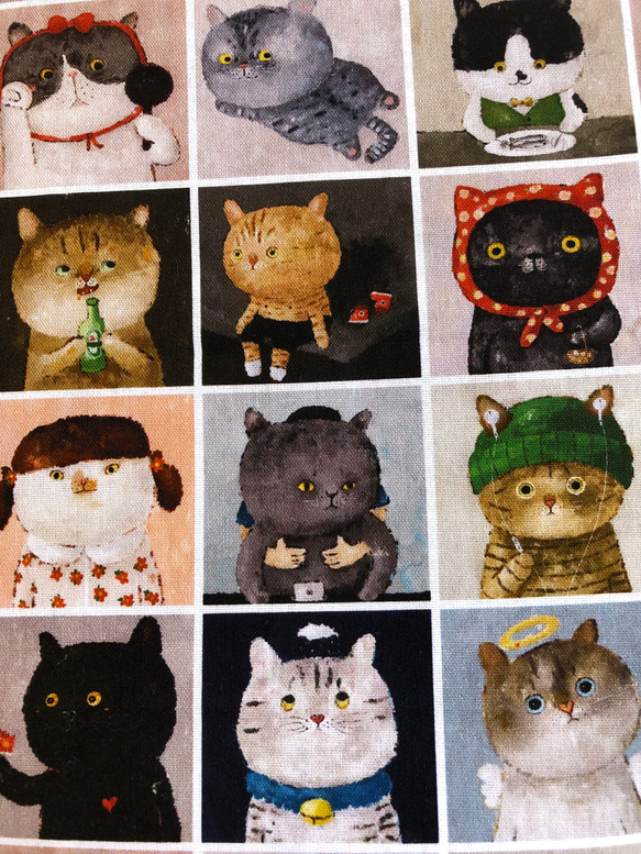 アメリカンコットン「Cat Portrait」ショートクリップ/財布/小銭入れ/ギフト 10枚目の画像