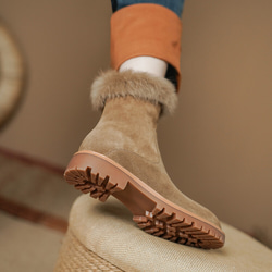 秋冬女式真皮鞋舒適短靴22cm-25cm 加毛OK #874⭐免運費⭐ 第4張的照片