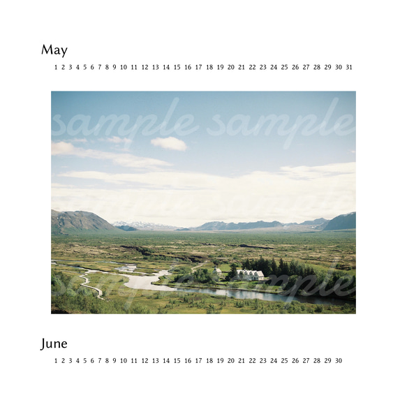 2024年　カレンダー（アイスランドの景色） 6枚目の画像