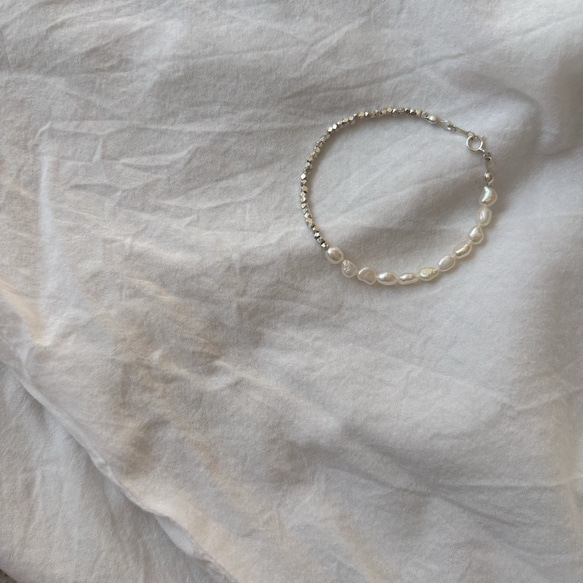 カレンシルバー×パールブレスレット/karen silver × pearl blacelet【母の日】 4枚目の画像