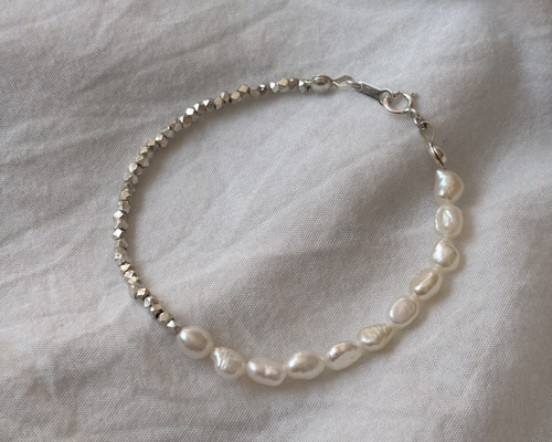 CAFCA シルバー　パール　ブレスレット カレンシルバー×パールブレスレット/karen silver × pearl blacelet