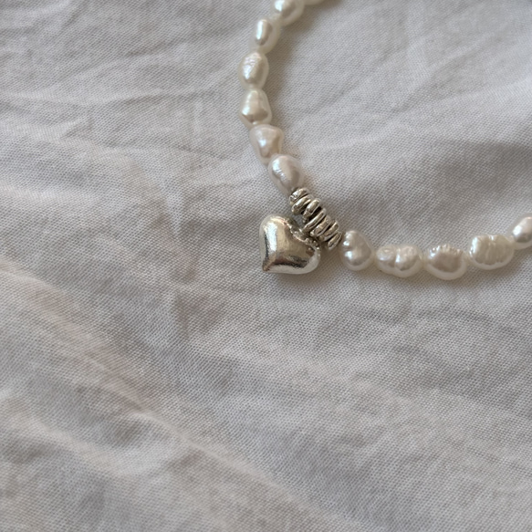 パール×ハートブレスレット/pearl × heart bracelet 3枚目の画像