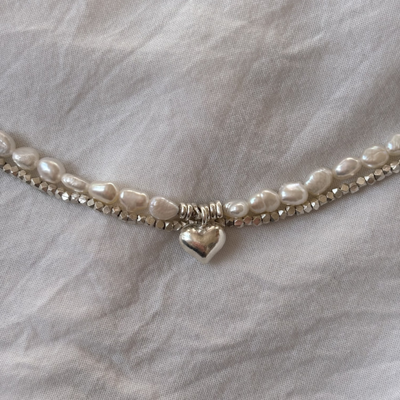 パール×ハートブレスレット/pearl × heart bracelet 5枚目の画像