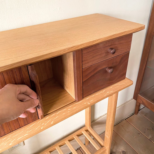 mope cabinet slim モペシリーズ スリムキャビネット 蛇腹式 mope cabinet slim ウッドキャビネット 蛇腹シャッター - メルカリ