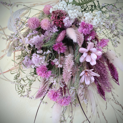 H約40cm♡ピンクのファイヤーワークス 小花いっぱいふんわりドライ  