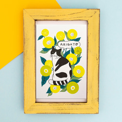 ARIGATOカード 封筒set -お花とハチワレ猫- 6枚目の画像