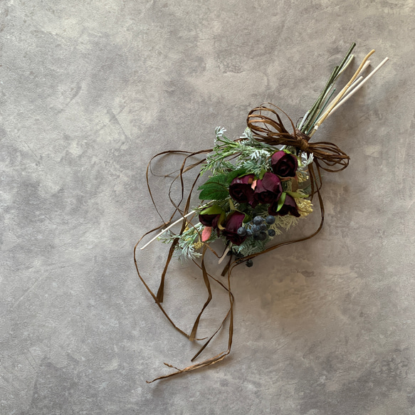 特別価格　スワッグ　ドライ風のバラ　アーティシャルフラワー　造花　　ウエルカムボード　 3枚目の画像