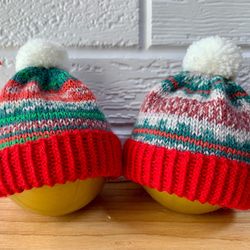 即納！ミニサイズ クリスマスニット帽《 小さなぬいぐるみ・ドール用