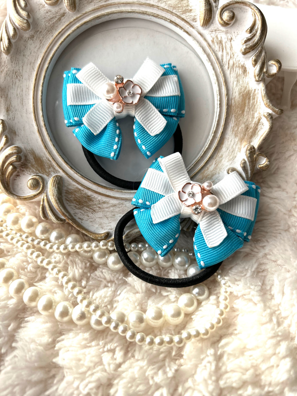 ヘアゴム No.66 レジン ドライフラワー ヘアゴム ブローチ ポニー