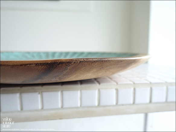 モンキーポッド総無垢材 デコレーショントレイF1 小物入れ 飾り皿 木製 菓子器 手作り エスニック ハンドメイド 3枚目の画像