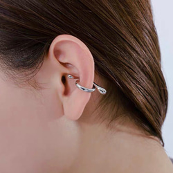 シルバー イヤーカフ シンプル レディース メンズ 重ね付けOK ear cuff 片耳用 イヤカフ 7枚目の画像