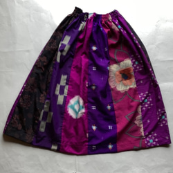 銘仙　紫系の12枚はぎのスカート 9枚目の画像