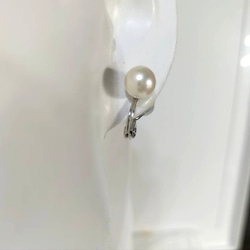 あこや本真珠（日本産）の調整可能なクリップ式イヤリング 4枚目の画像