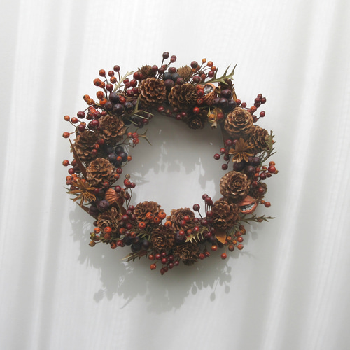 木の実リース＊ショコラ ドライフラワー canvas|カンバス 通販