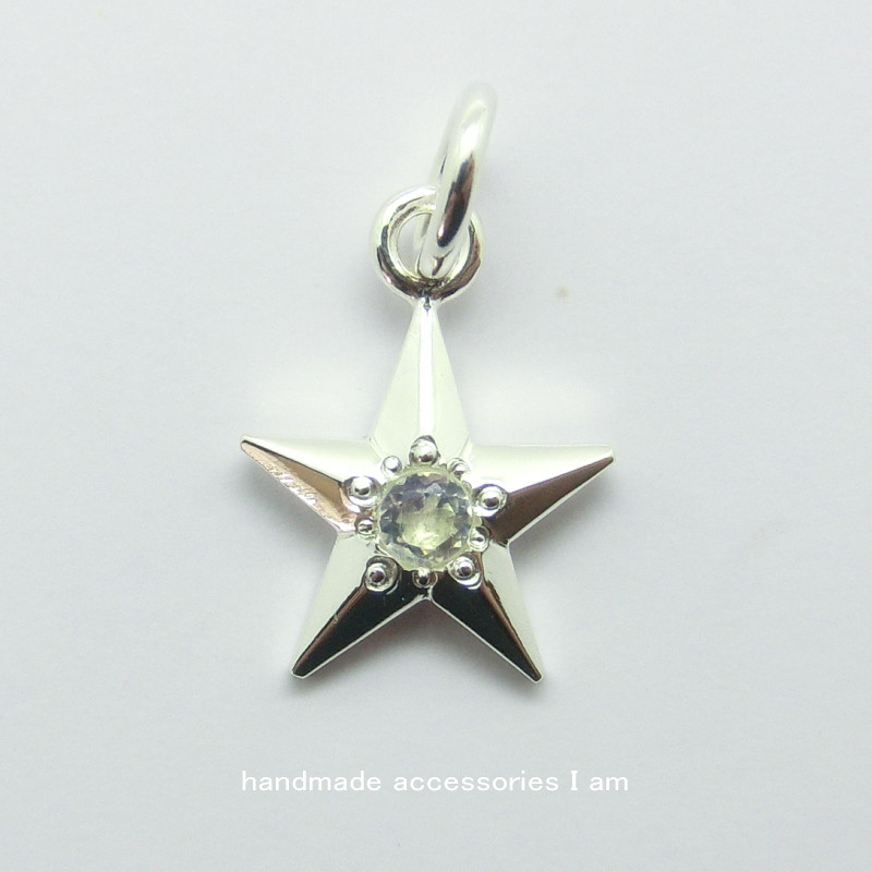 受注生産商品　ロイヤルブルームーンストーン　スタッズスターペンダント　シルバー925　誕生石6月　 IP0653