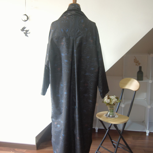 大島紬七マルキ 木の実のライトコート 着物リメイク コート 吉祥堂