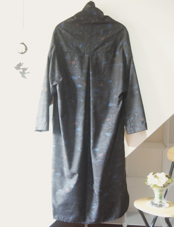 大島紬七マルキ　木の実のライトコート　着物リメイク 4枚目の画像