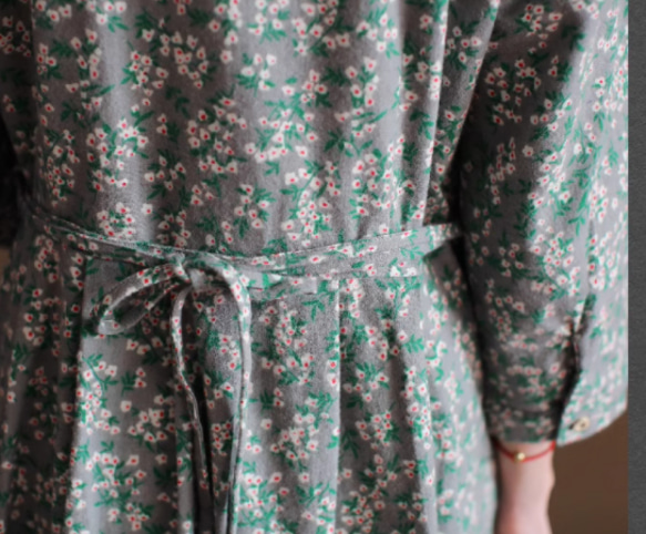 New秋色 100％綿ワンピース .スカート　ウエストドレス　ｌ-XL　 18枚目の画像