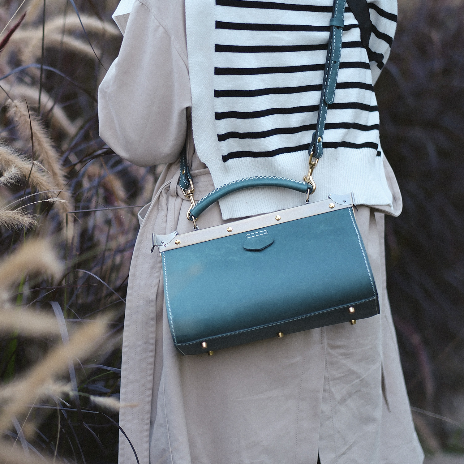 ショルダーバッグ がま口 グルーバーレザー #フラットヘッド 美品 #RJB