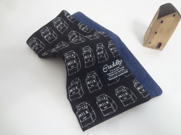 8重ガーゼハンカチ　牛乳瓶&ラムネ瓶　ハンドメイド 20㎝角*牛乳パック*ミルク*8重やわらかガーゼハンカチ*1枚 ハンカチ