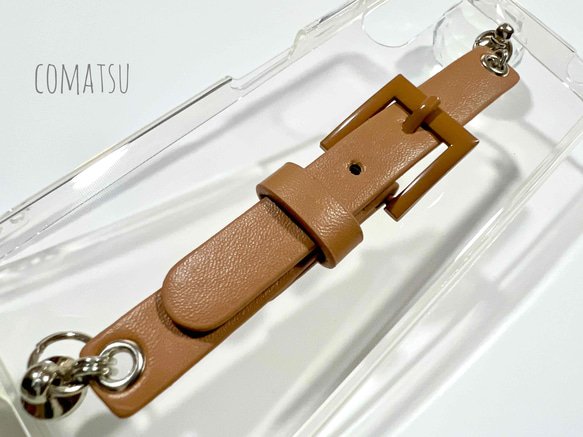 【全機種対応】調節もできる♪ミニベルト ハンドホルダー付きスマホケース 落下防止ベルトストラップ付きスマホカバー 6枚目の画像