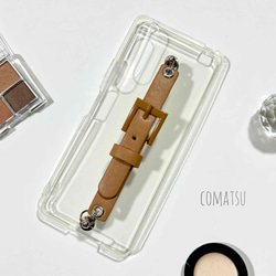 【全機種対応】調節もできる♪ミニベルト ハンドホルダー付きスマホケース 落下防止ベルトストラップ付きスマホカバー 5枚目の画像