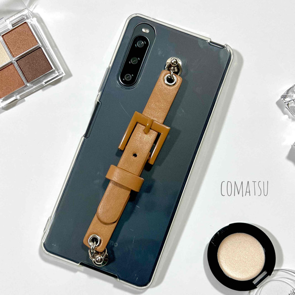 【全機種対応】調節もできる♪ミニベルト ハンドホルダー付きスマホケース 落下防止ベルトストラップ付きスマホカバー 7枚目の画像