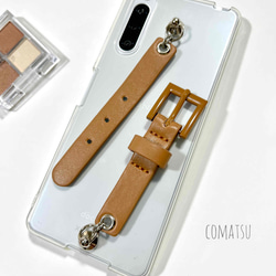 【全機種対応】調節もできる♪ミニベルト ハンドホルダー付きスマホケース 落下防止ベルトストラップ付きスマホカバー 4枚目の画像