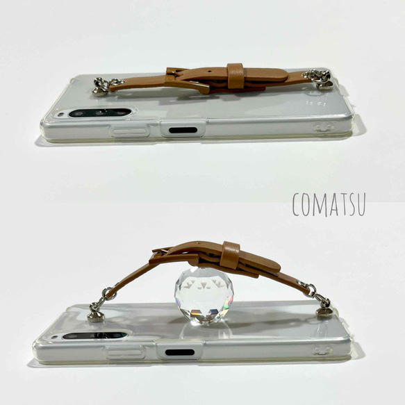 【全機種対応】調節もできる♪ミニベルト ハンドホルダー付きスマホケース 落下防止ベルトストラップ付きスマホカバー 9枚目の画像
