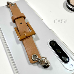 【全機種対応】調節もできる♪ミニベルト ハンドホルダー付きスマホケース 落下防止ベルトストラップ付きスマホカバー 2枚目の画像
