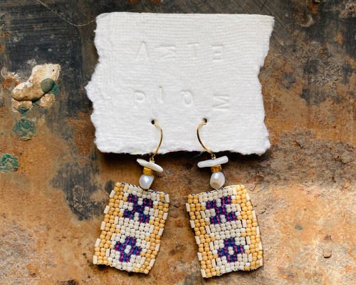 Okinawa ミンサー柄earrings ピアス（フープ） asterios 通販