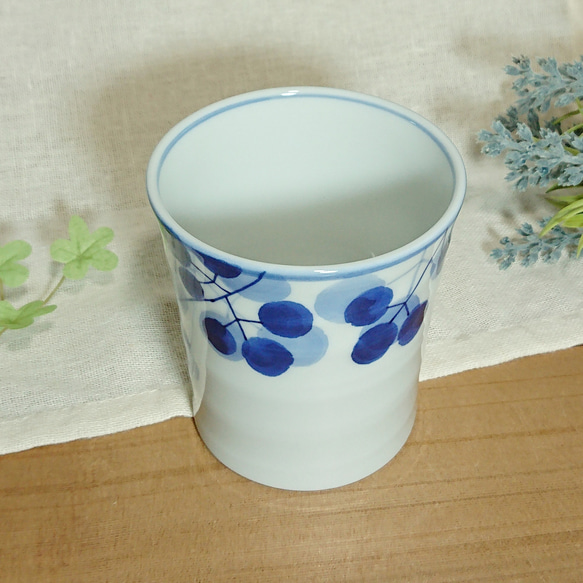 フリーカップ（天てん）焼酎カップ　手描き　九谷焼 染付　　　　 3枚目の画像