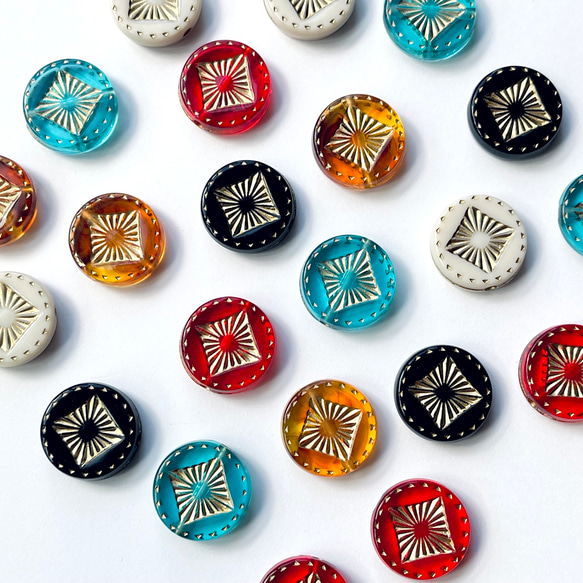 【10個】アクリルビーズ＊コイン型＊5色ミックス 1枚目の画像