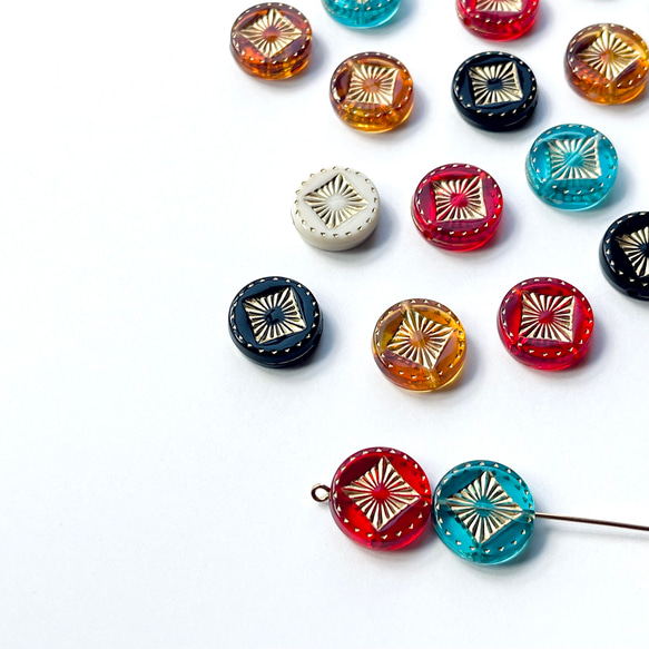 【10個】アクリルビーズ＊コイン型＊5色ミックス 2枚目の画像