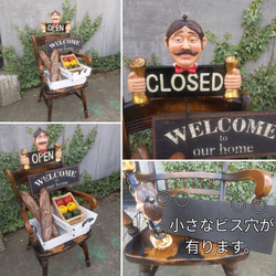 おしゃれなパン屋さん  オープン&クローズ看板   ベーカリーカフェ 置き看板  #店舗什器 #OPEN&CLOSED 9枚目の画像