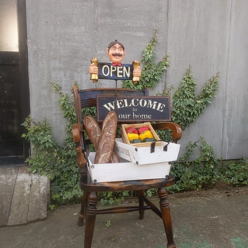 おしゃれなパン屋さん オープン&クローズ看板 ベーカリーカフェ おしゃれなパン屋さん オープン&クローズ看板 ベーカリーカフェ