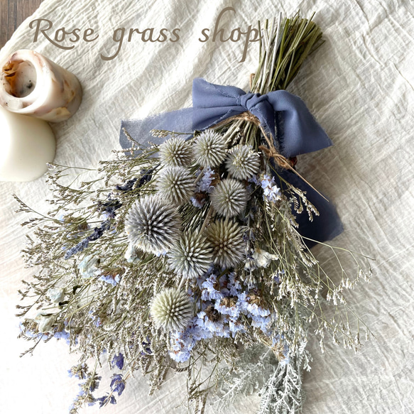 Blue Heaven＊ドライフラワースワッグ スワッグ Rose grass 通販