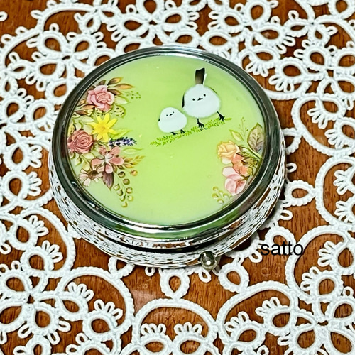 シマエナガ✧︎レジンピルケース 和柄 18 和柄 シマエナガ ピルケース