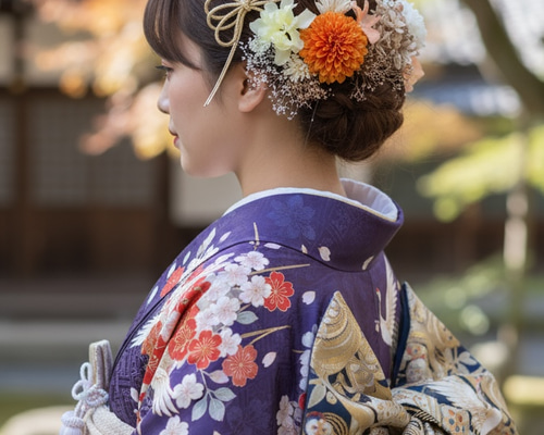 オレンジ ホワイト ゴールド 成人式振袖髪飾り 卒業式 袴 成人式 髪