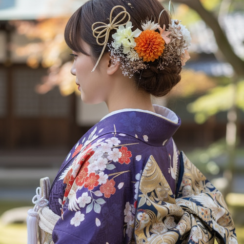 オレンジ ホワイト ゴールド 成人式振袖髪飾り 卒業式 袴 成人式 髪