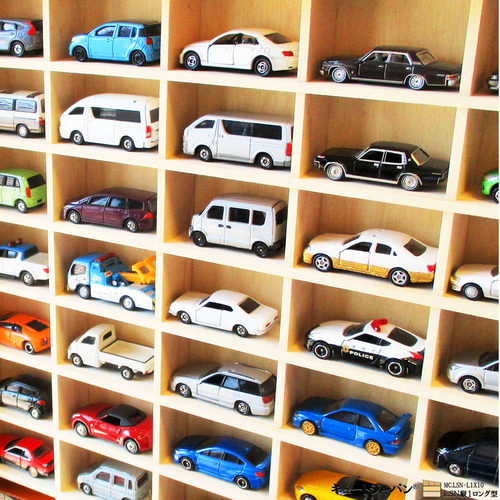 ミニカーケース 壁掛け 1/64 完成品 6×10マス(トミカ 60台 収納