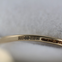 英国 ビンテージ イギリス ゴールド 指輪 リング 天然 エメラルド ベリル ビンテージ 純金率 375 宝石 J104 11枚目の画像