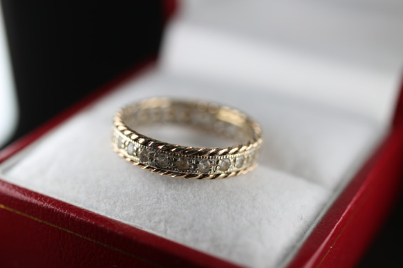 ゴールド シルバー ビンテージ ヴィンテージ 指輪 リング 純金率 375 9ct ジュエリー レディース J120 2枚目の画像