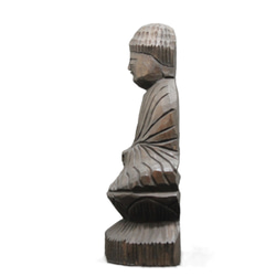 阿彌陀如來坐像 (15cm AN4722) 佛像圓空佛雕刻木雕 第4張的照片