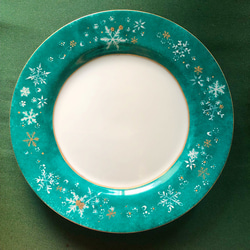 Christmasに使いたい！緑色のペアケーキプレート（雪の結晶・星・ハート・・） 4枚目の画像