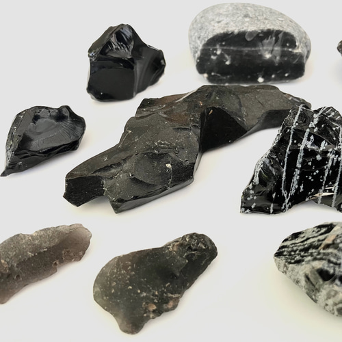 国産 黒曜石セット③ 日本产黑曜石/Japanese Obsidian set 12pcs