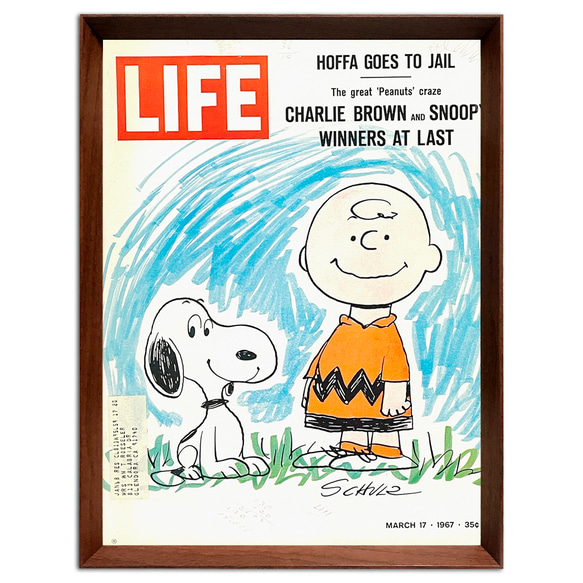 LIFE 60S ピーナッツ 1960年代 ビンテージ 雑誌 表紙 額付 ポスター 3枚目の画像