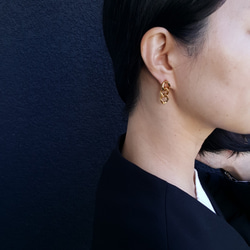 [2pcs] オール ステンレス サージカルステンレス316 ポスト 3連 キヘイチェーンピアス 金属アレルギー対応 4枚目の画像